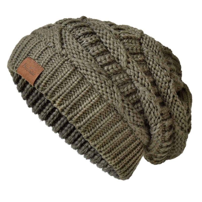 SOMALER Knit Beanie Hat for Women Oversize Chunky Winter Slouchy Beanie Hats Ski Cap Army Green - Image 1